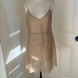 Oscar de la Renta Sheer Tan Slip Dress